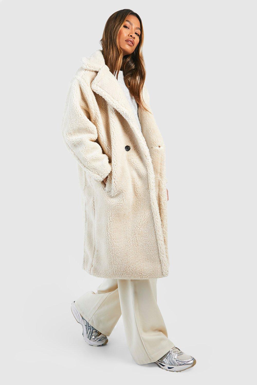 Ladies cream 2025 teddy coat