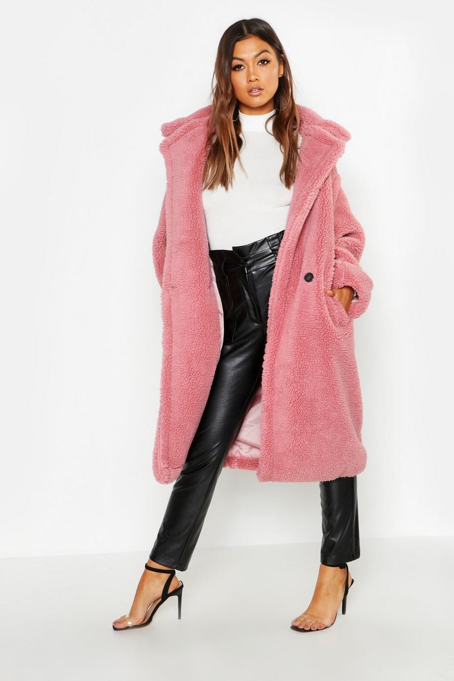 Pink Oversized Faux Fur Teddy Jas image number 1