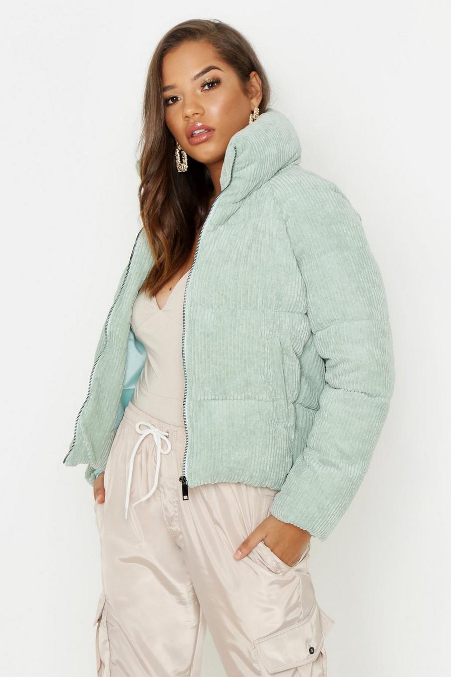 Mint Cord Puffer Jacket image number 1