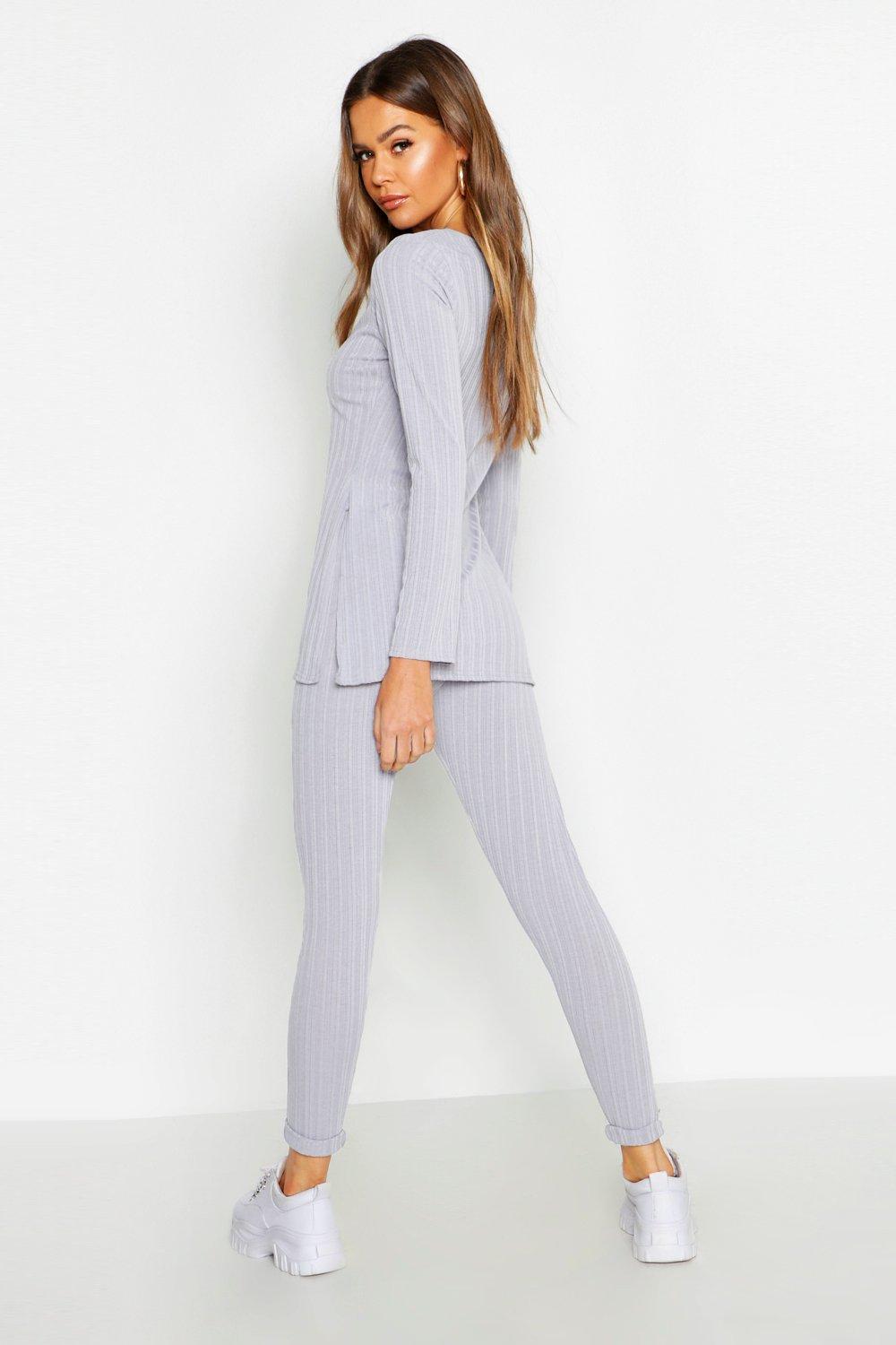 Ready To Go Ribbed Legging Set(Gray)