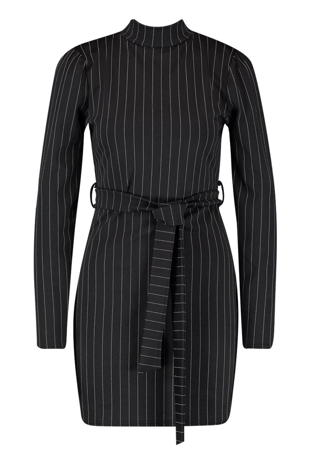 boohoo pinstripe dress