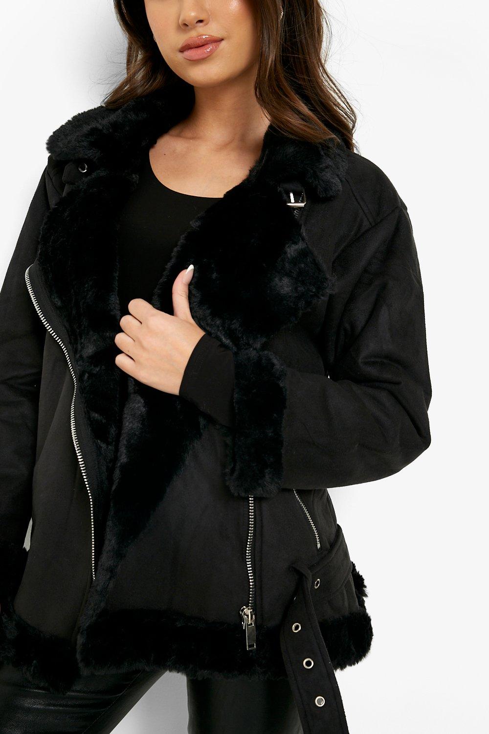 Black suede aviator clearance jacket