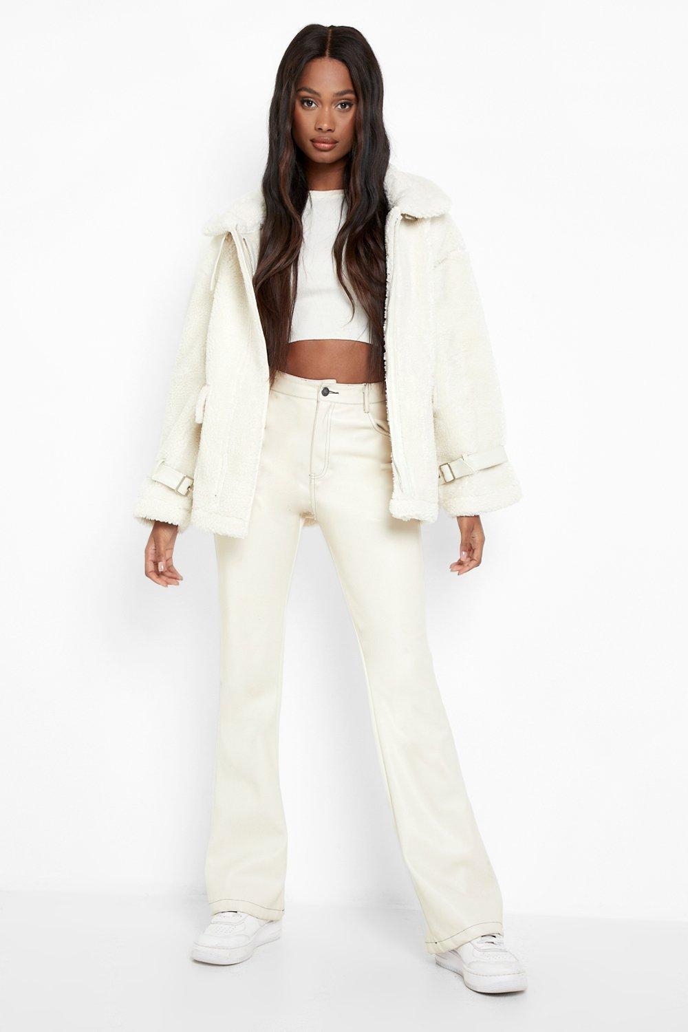 Boohoo teddy faux fur aviator best sale