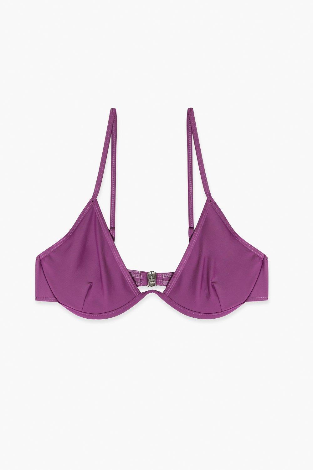 Lilac Fuller Bust Fabric Underwired High Apex Bikini Top