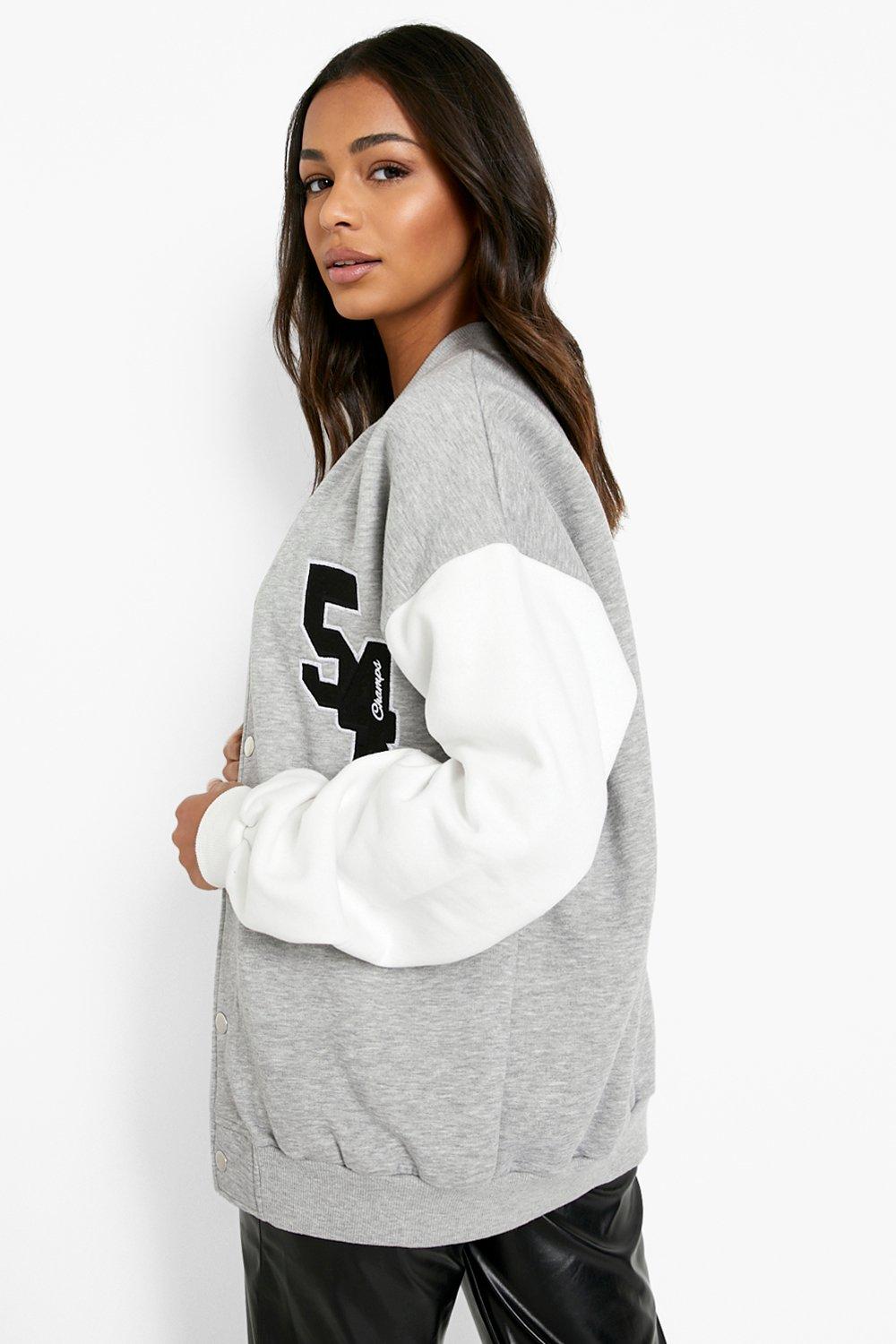 grey varsity jacket womens