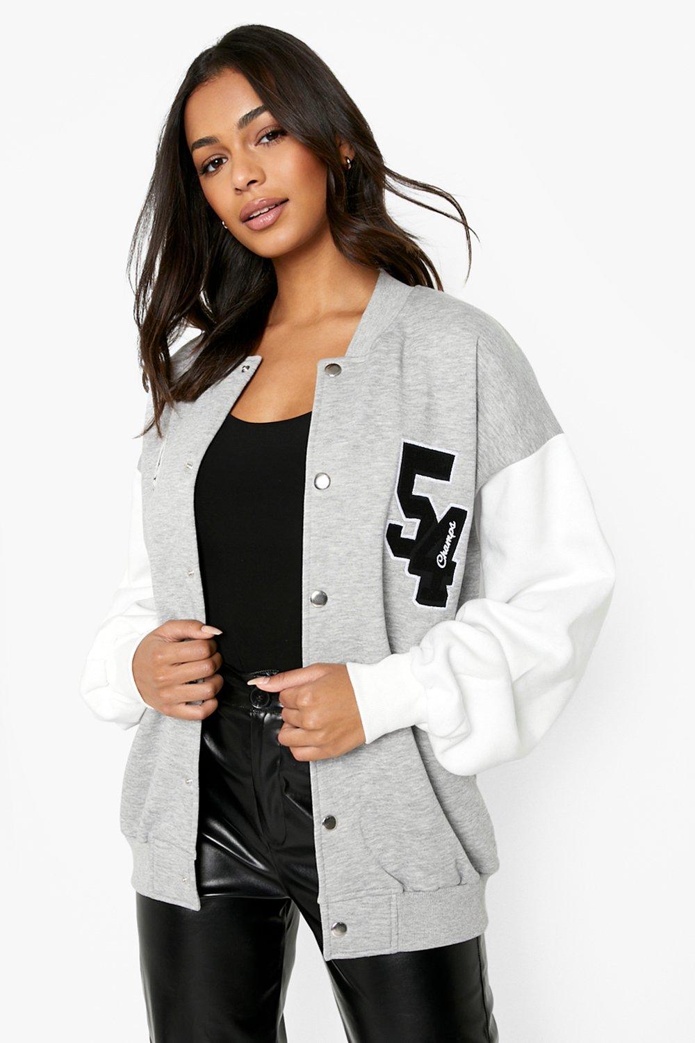 grey varsity jacket womens