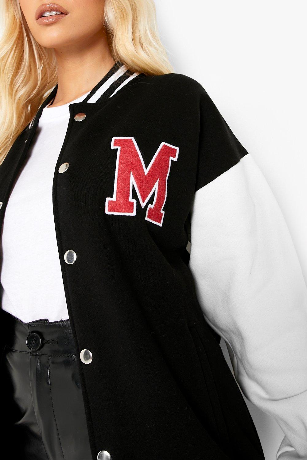 Plus Size Womens Varsity Jacket Multiple Colors 