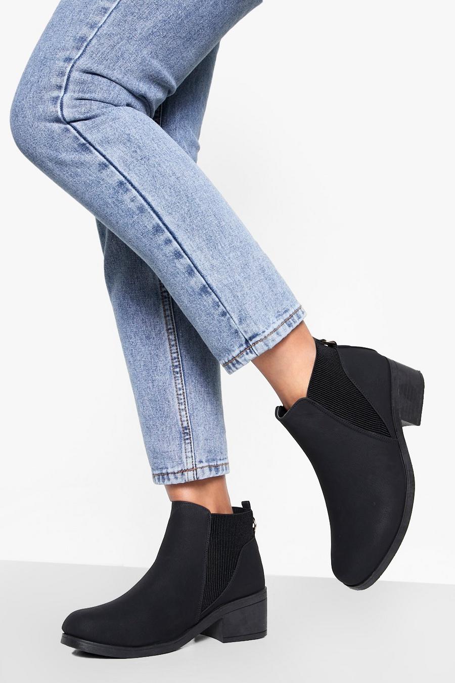 Black Casual Ring Detail Chelsea Boots image number 1