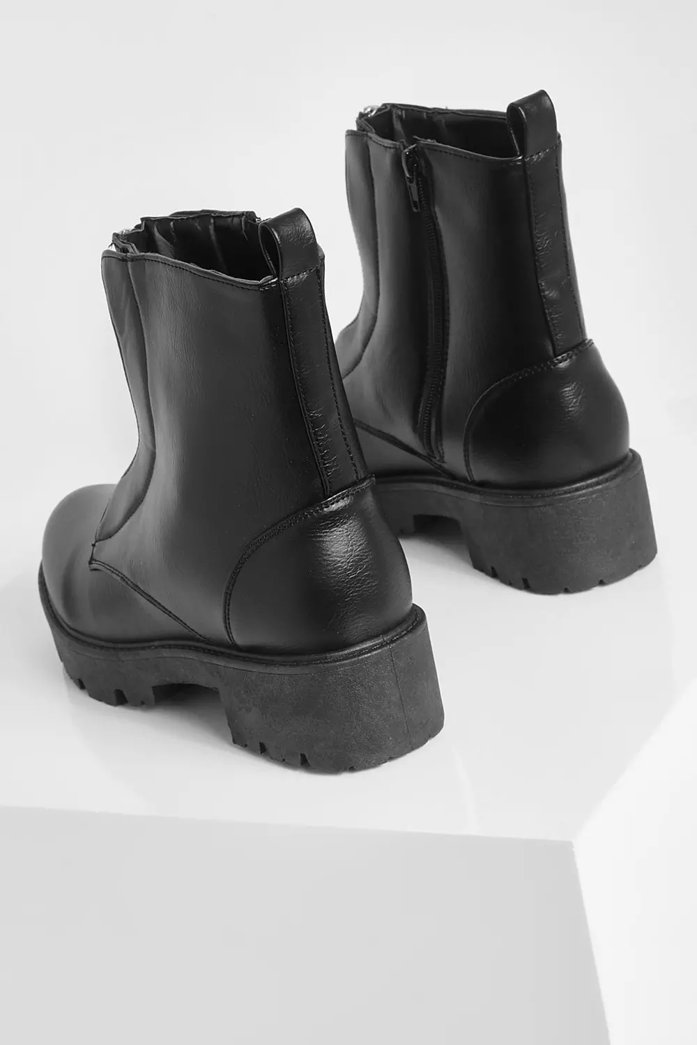 Black Zip Front Hiker Boots alternative image