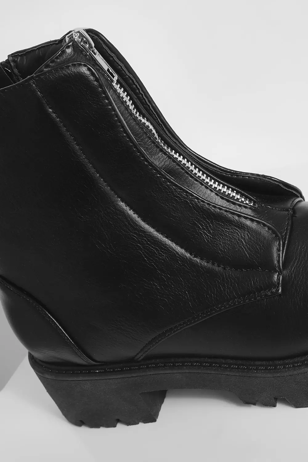 Black Zip Front Hiker Boots alternative image