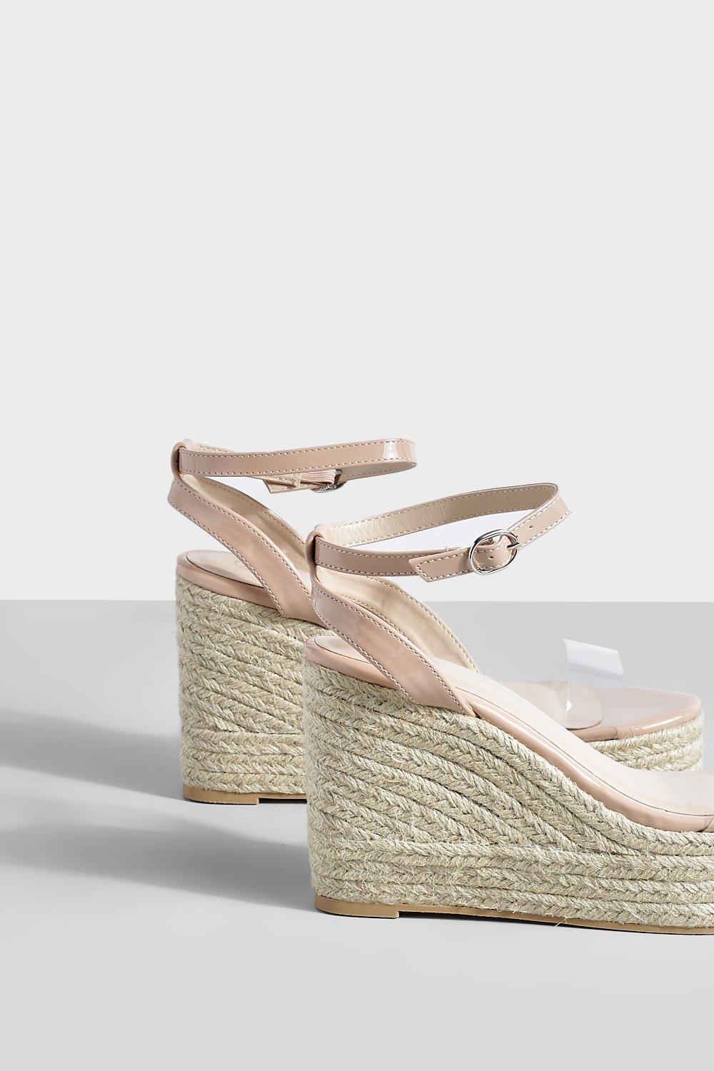 Nude deals clear wedges