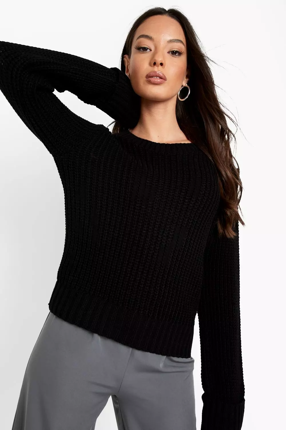 Black boxy outlet jumper