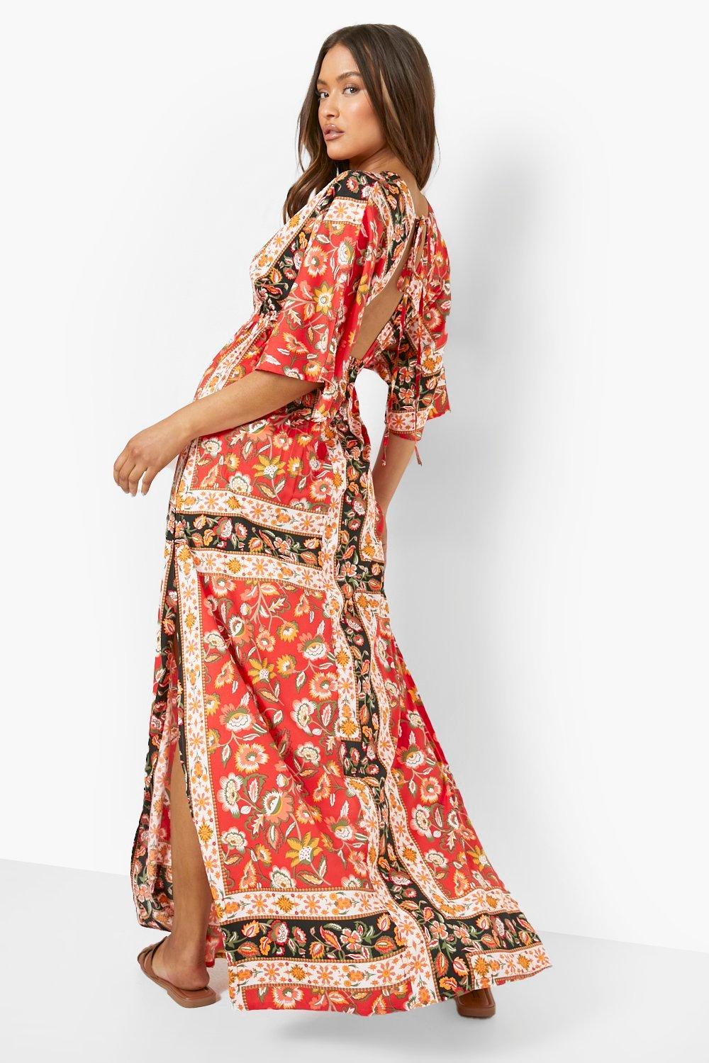 Floral kimono maxi outlet dress