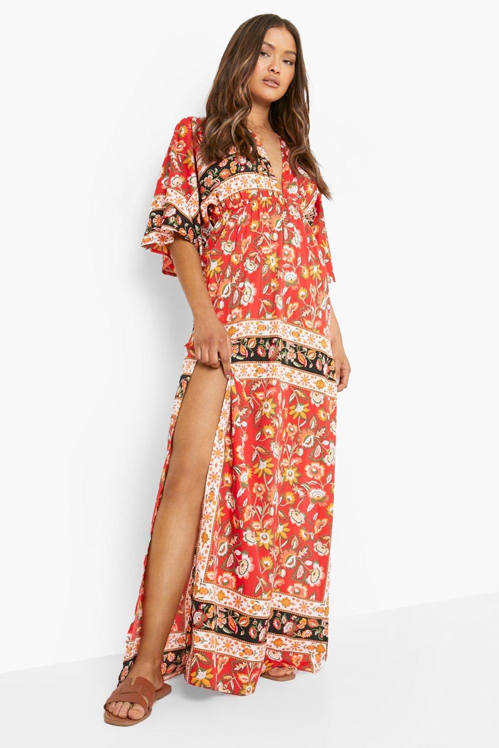 Plunge on sale kimono dress