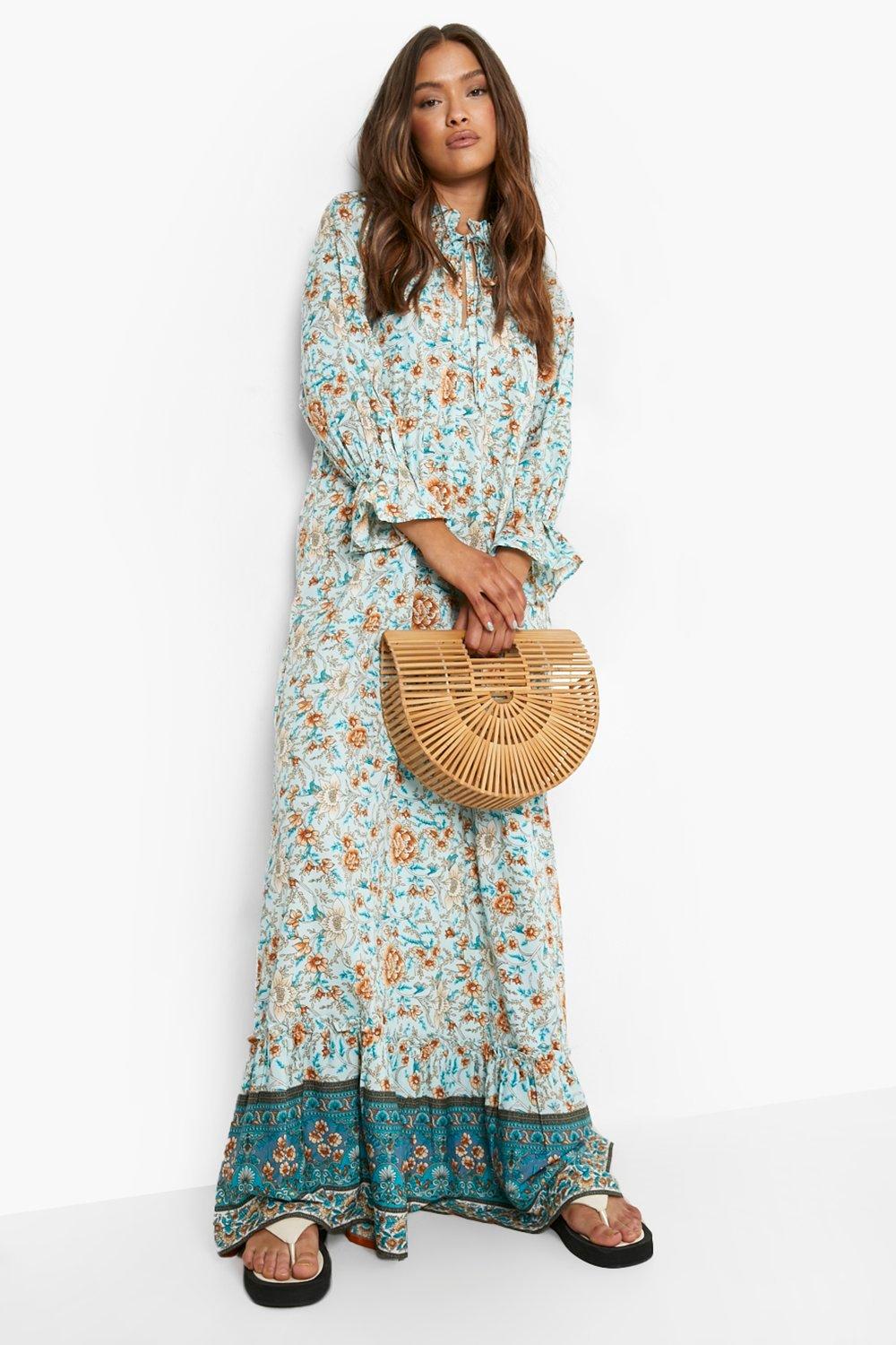 border print maxi dress