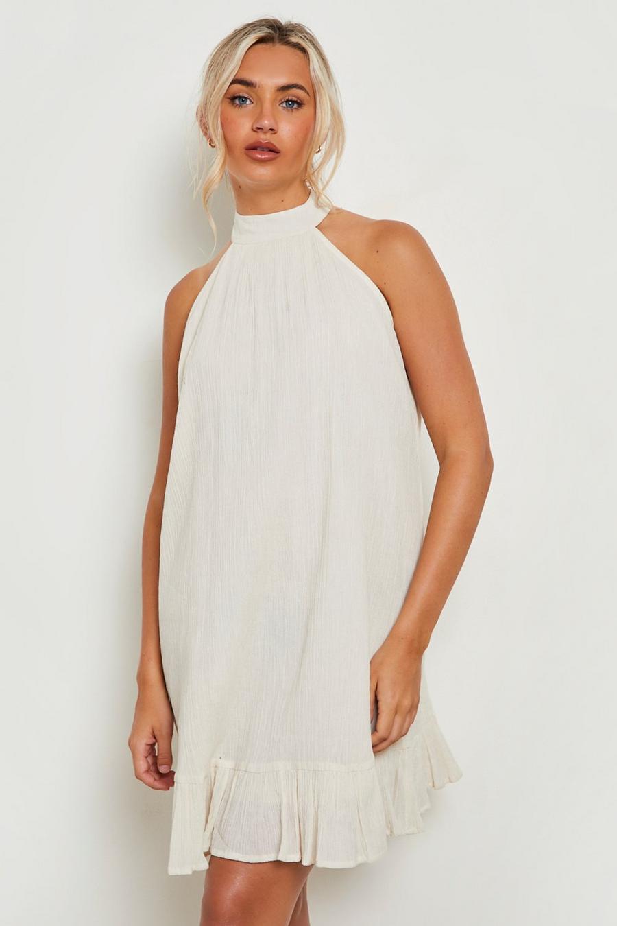 Stone Cheesecloth Halterneck Swing Dress image number 1