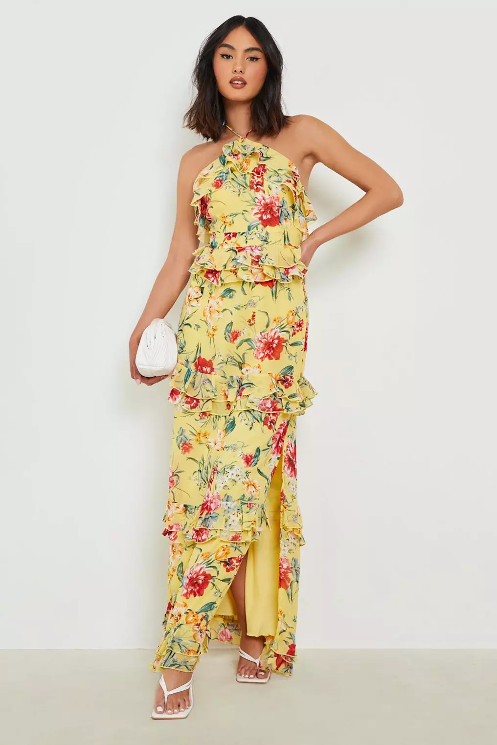 Lipsy yellow hot sale floral dress