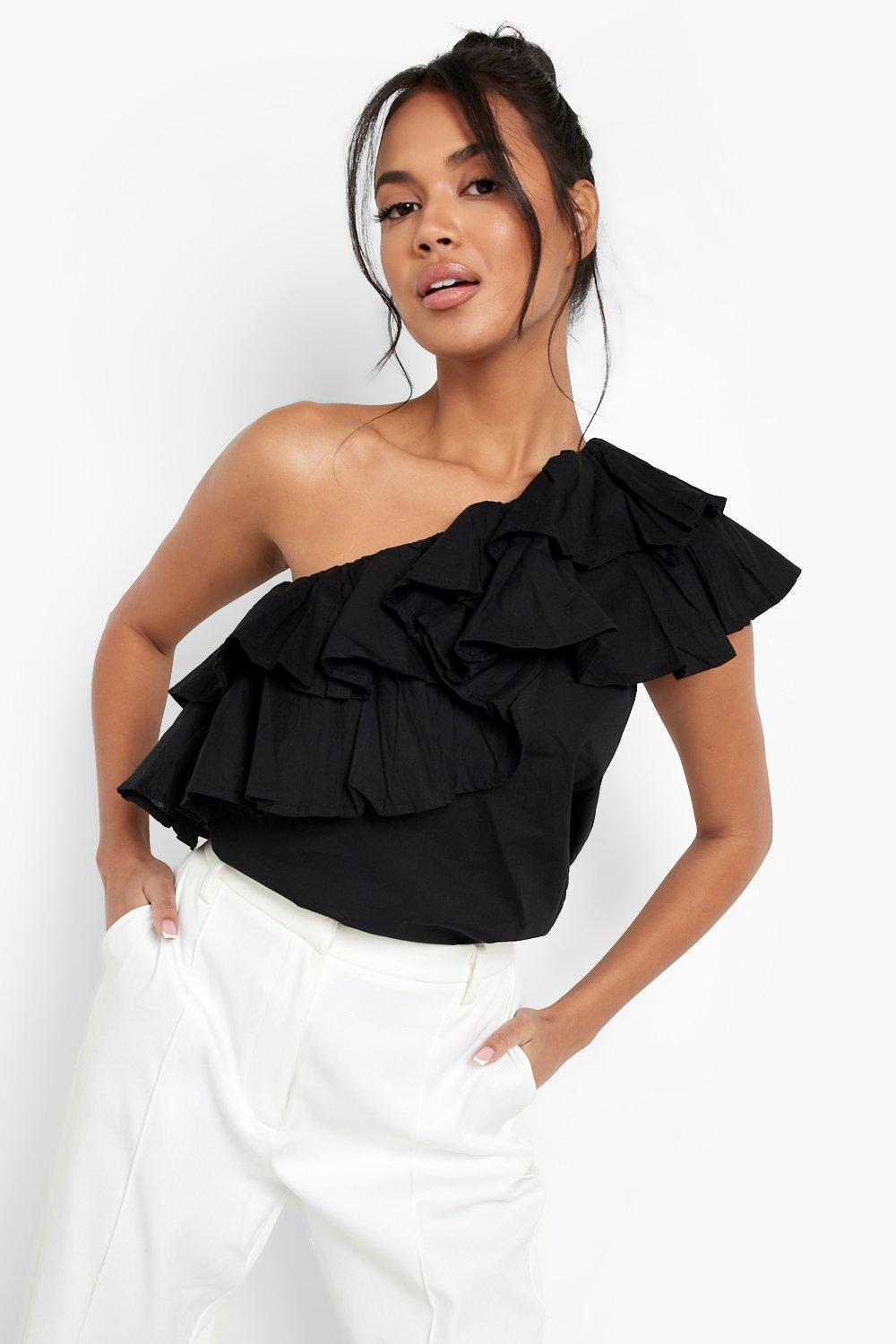 Black one store off shoulder top