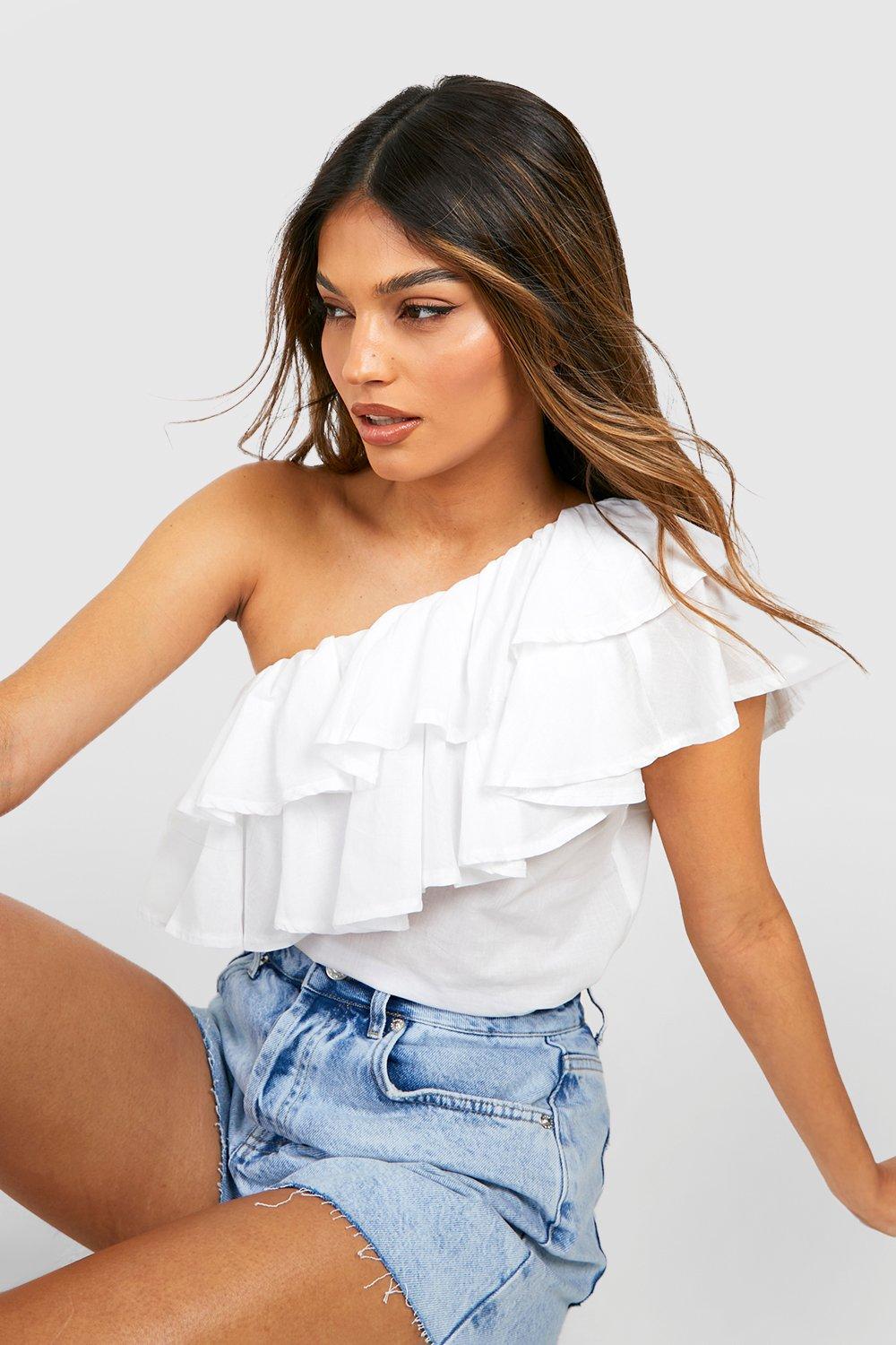 Boohoo best sale frill top