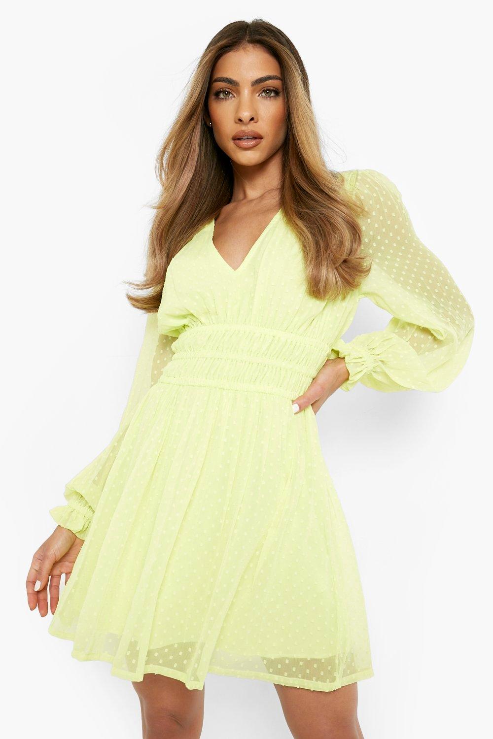 Mesh long hotsell sleeve mini dress