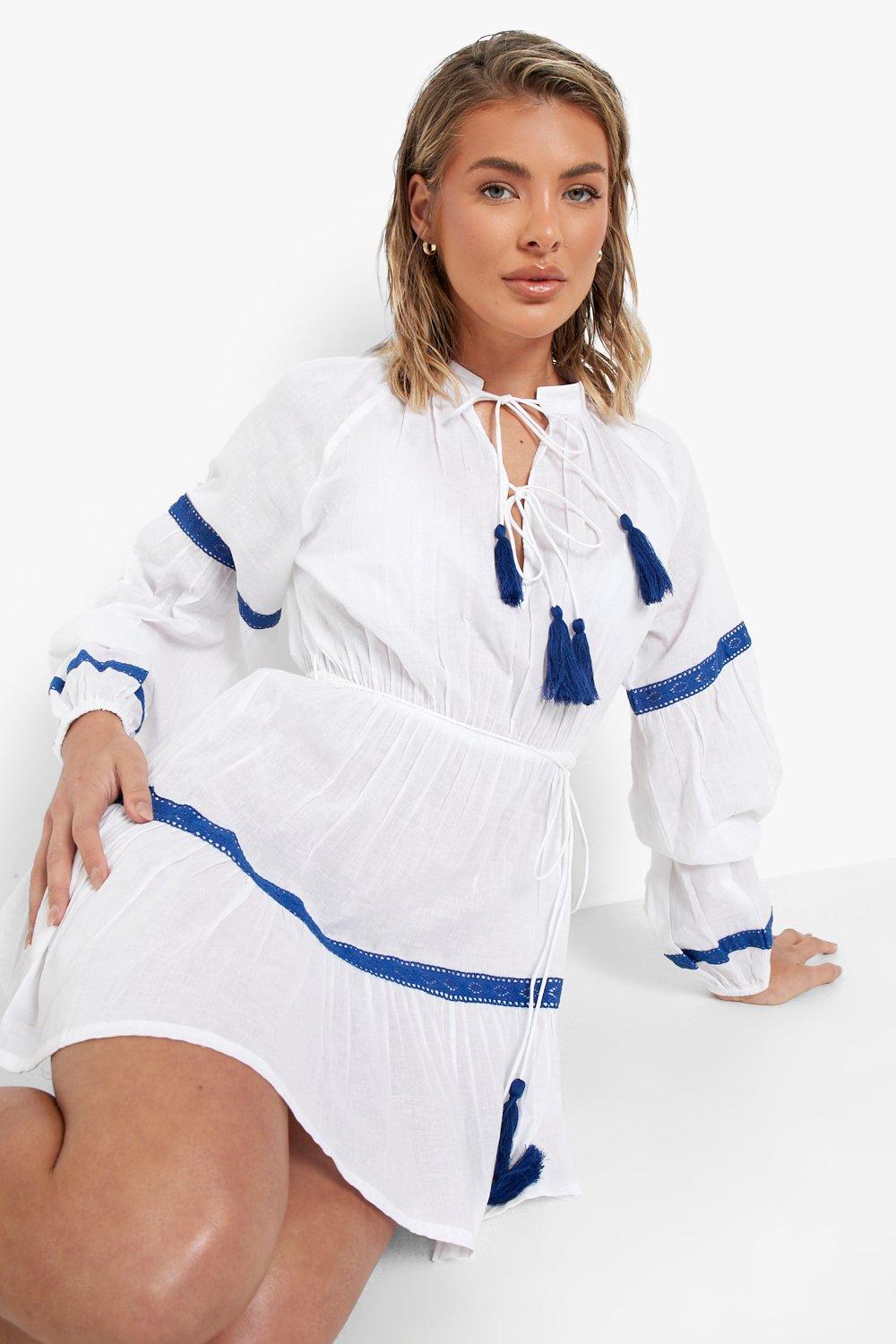 White embroidered hot sale beach dress