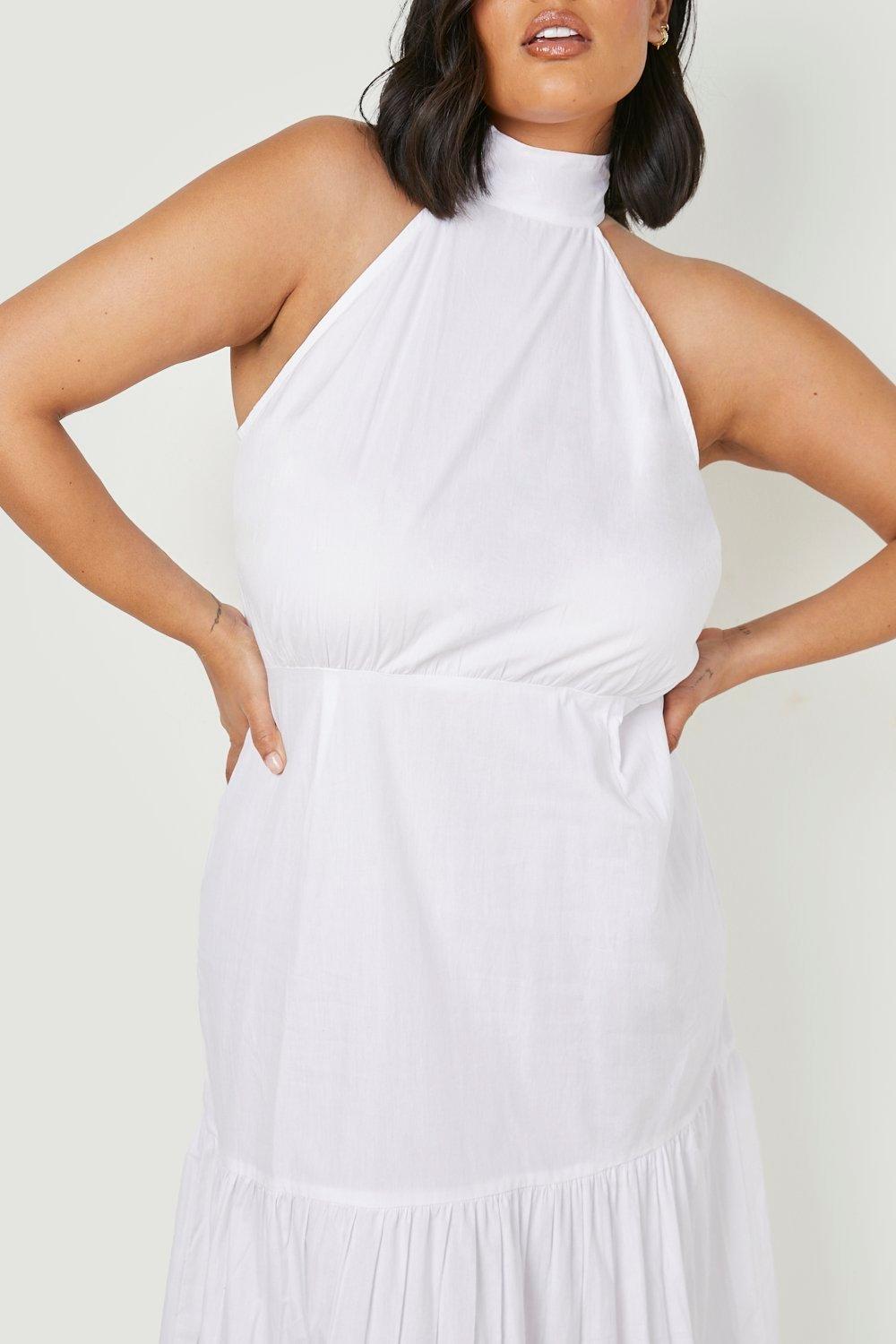 Boohoo long white clearance dress