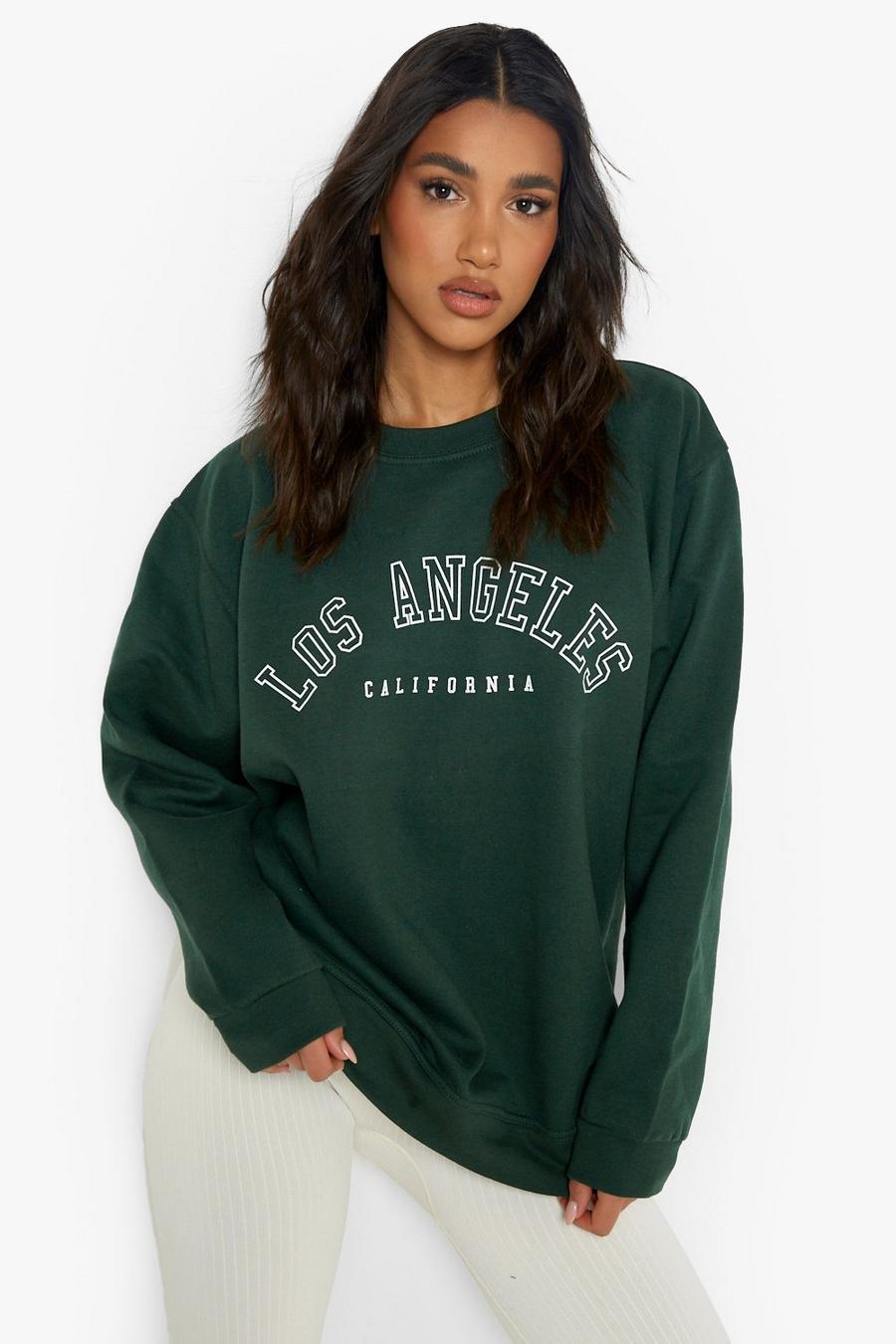 Bottle green Los Angeles California Oversized Sweater image number 1