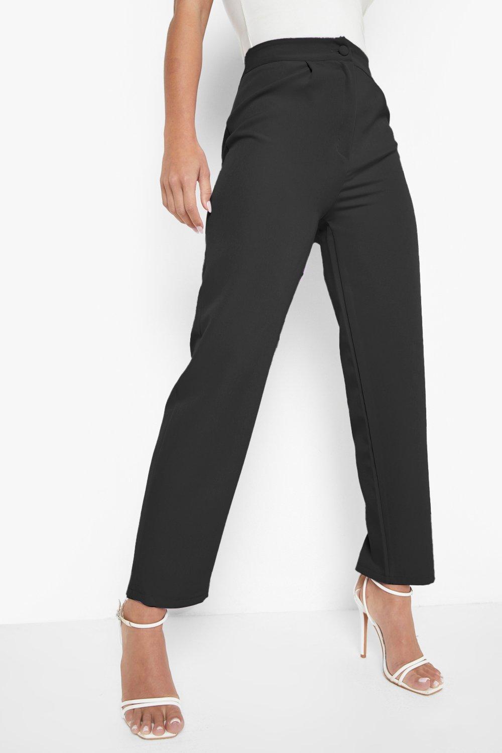 Womens Clothing Trousers Slacks and Chinos Harem pants Boohoo Synthetic Plus Pleat Front Pants in Black 