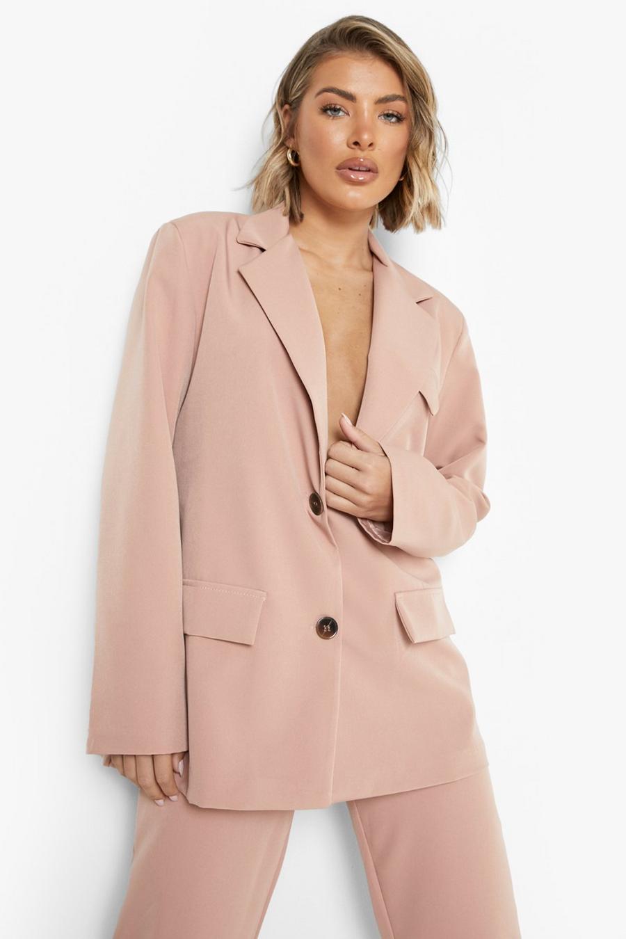 Nude Pocket Detail Relaxed Fit Blazer image number 1