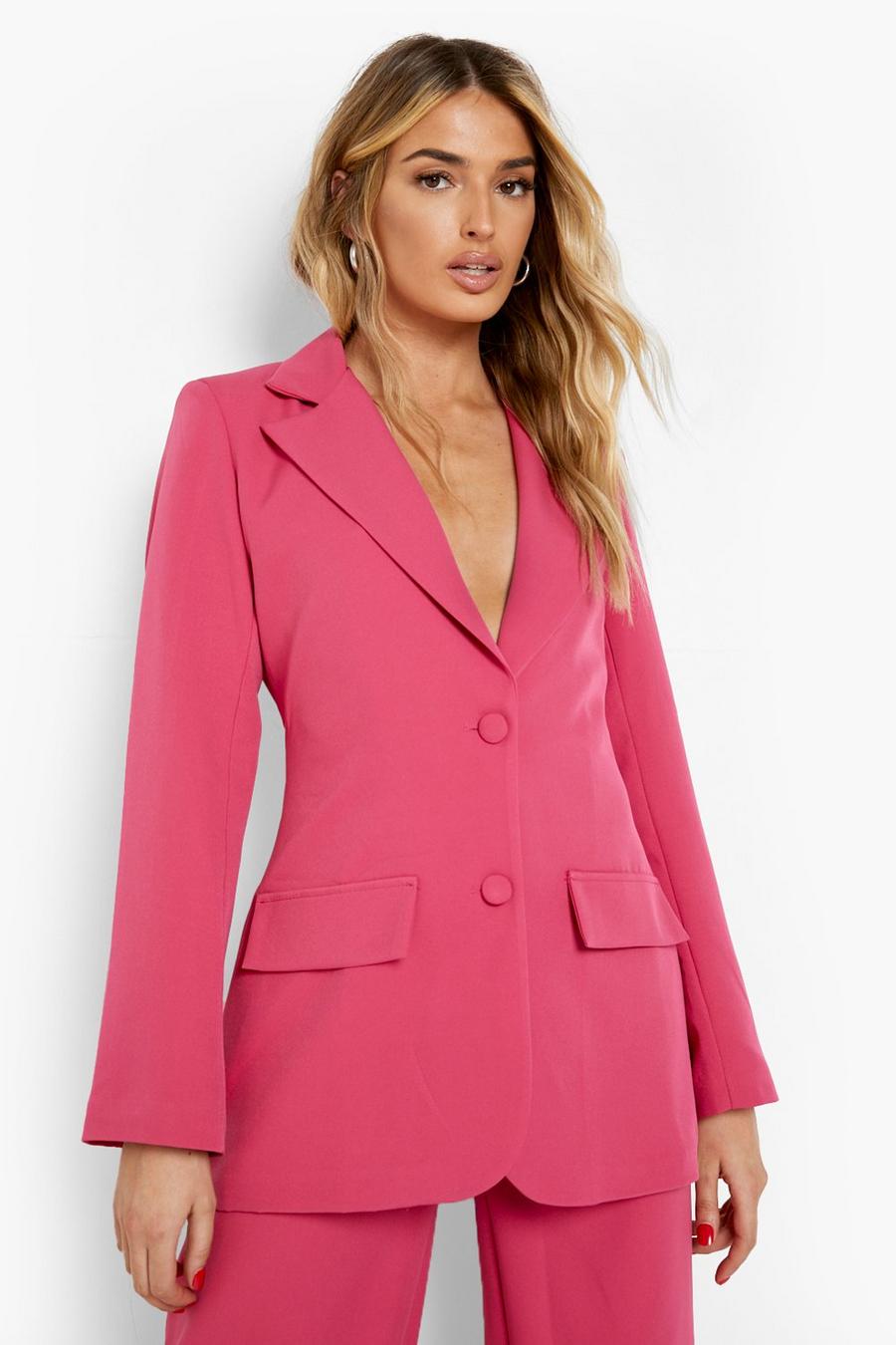 Hot pink Relaxed Fit Color Pop Tailored Blazer image number 1