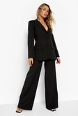 Black Relaxed Fit Wide Leg Trousers