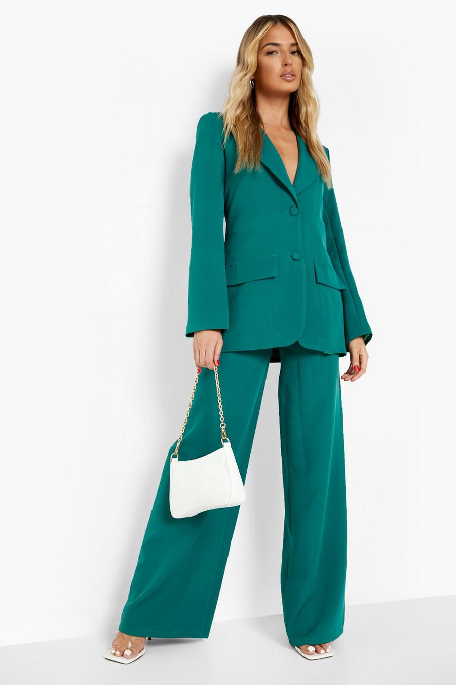 Emerald Relaxed Fit Wide Leg Trousers image number 1