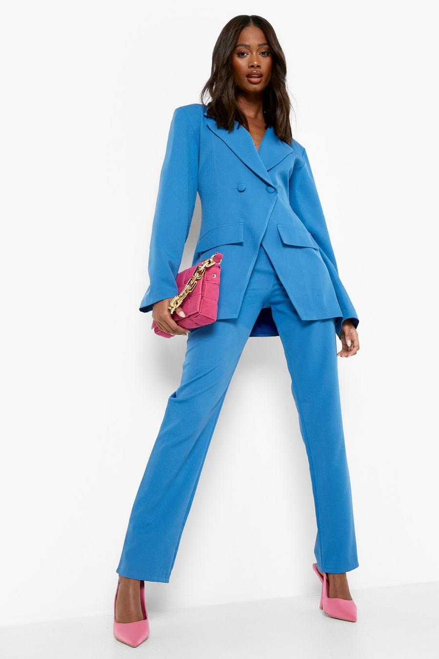 Azure Straight Leg Tailored Trousers image number 1
