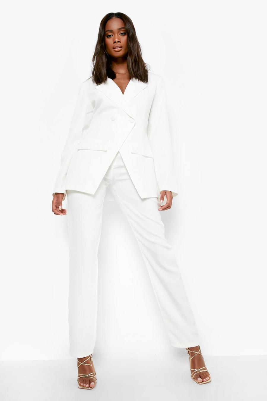 Ivory blanco Straight Leg Tailored Trousers image number 1