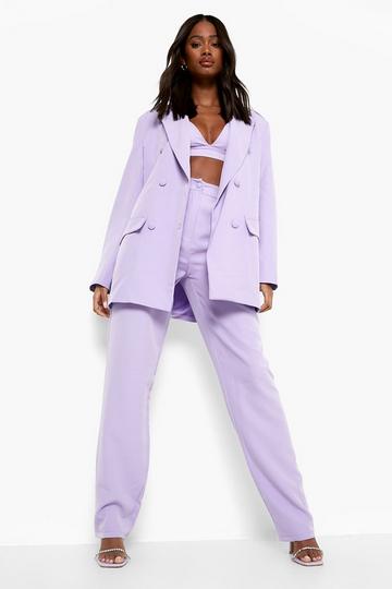 Tailored Relaxed Fit Straight Leg Trousers lilac