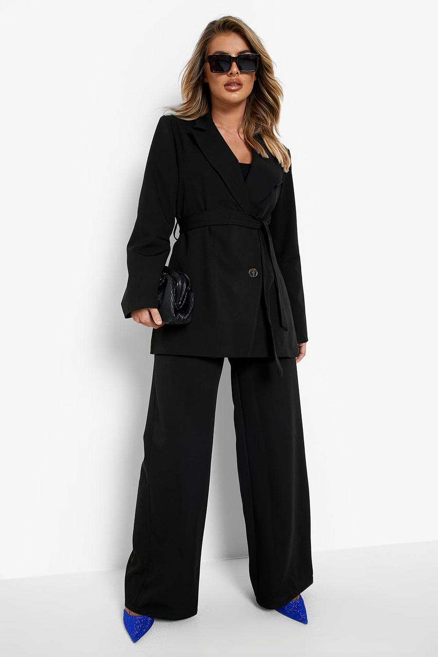 Black Fit & Flare Tailored Trousers  image number 1