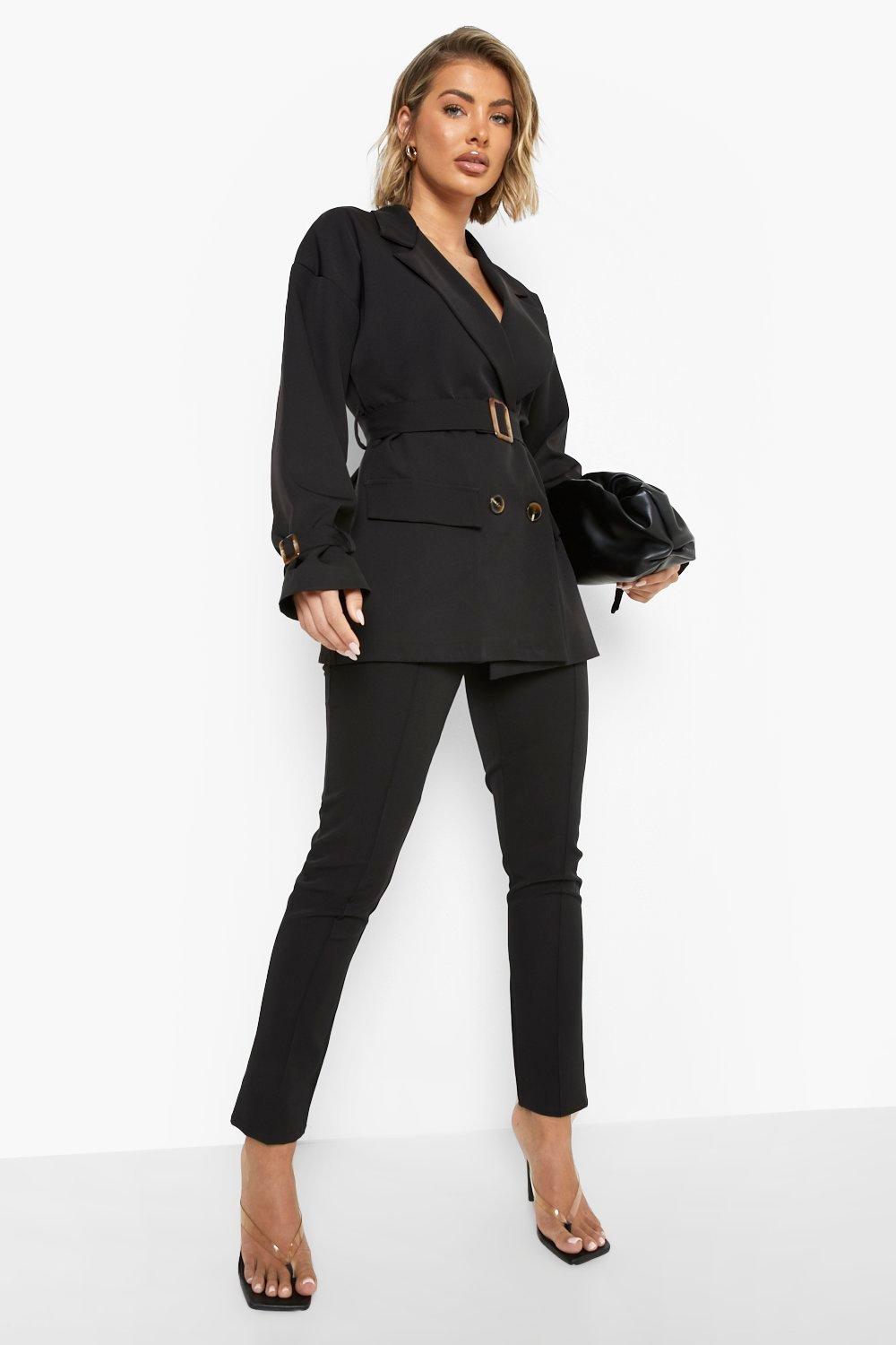 Buckle belted sale blazer