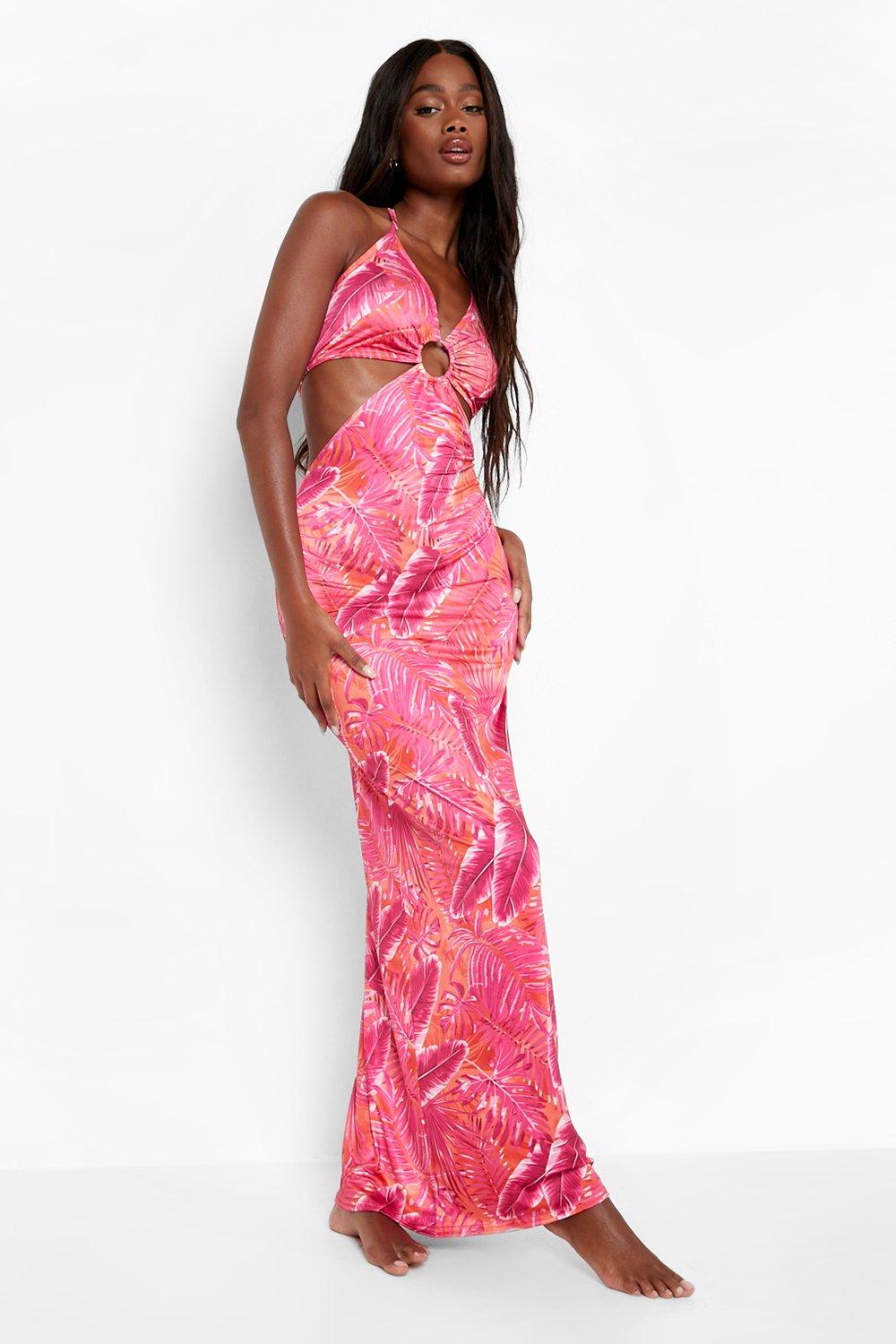 Women s Tropicana O ring Beach Maxi Dress Boohoo UK