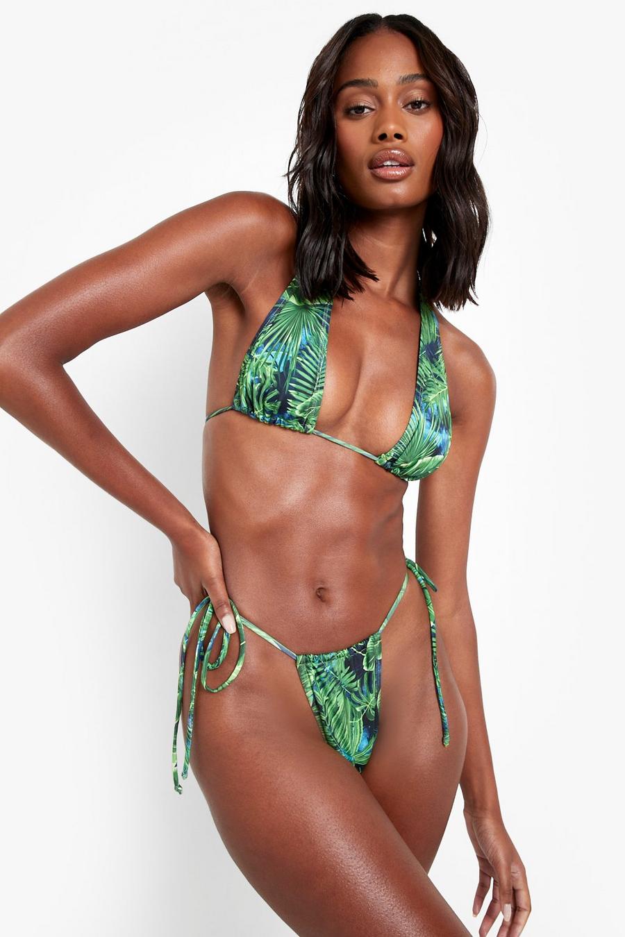 Green Tropicana Tie Side Bikini Brief image number 1