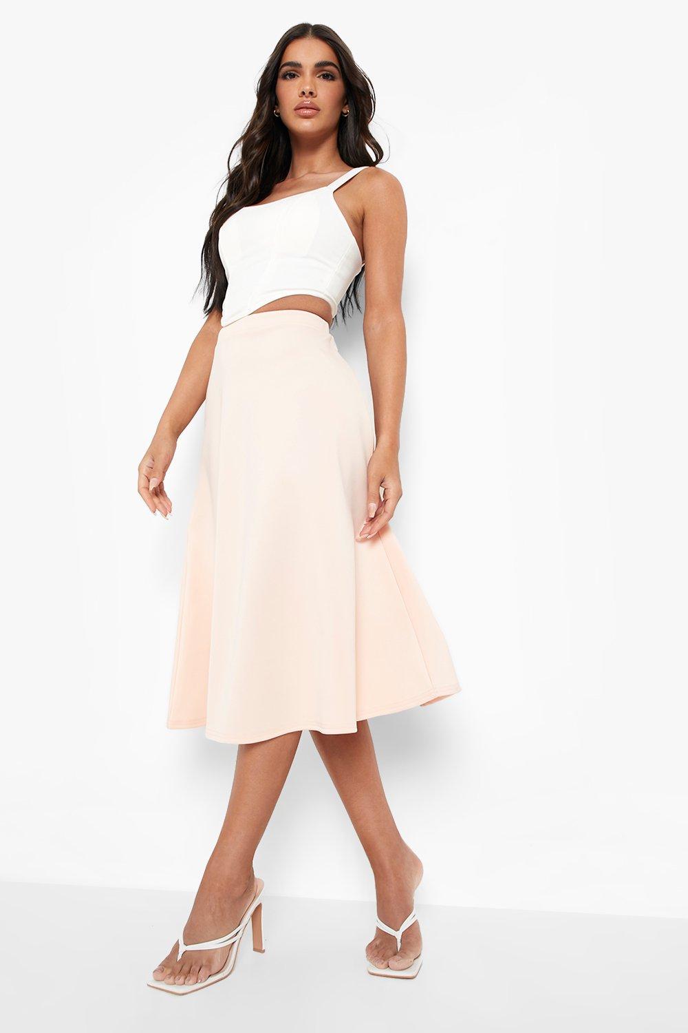 Scuba Midi Skater Skirt | Boohoo