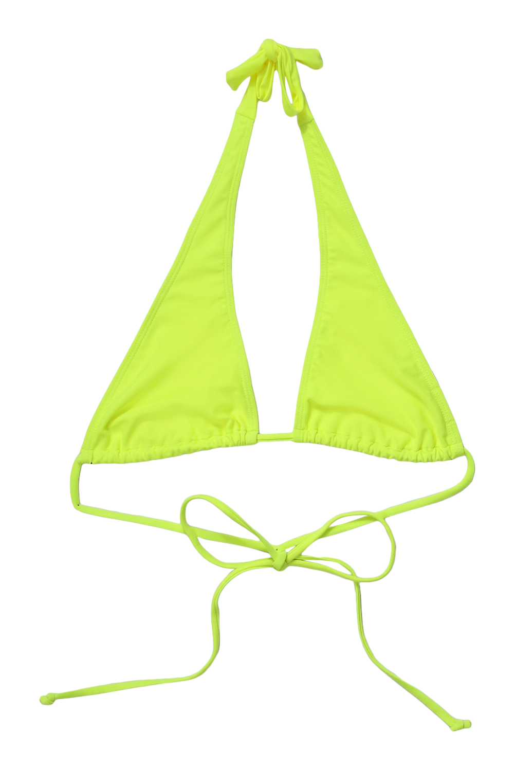 Neon Cross Front Tie Plunge Bikini Top