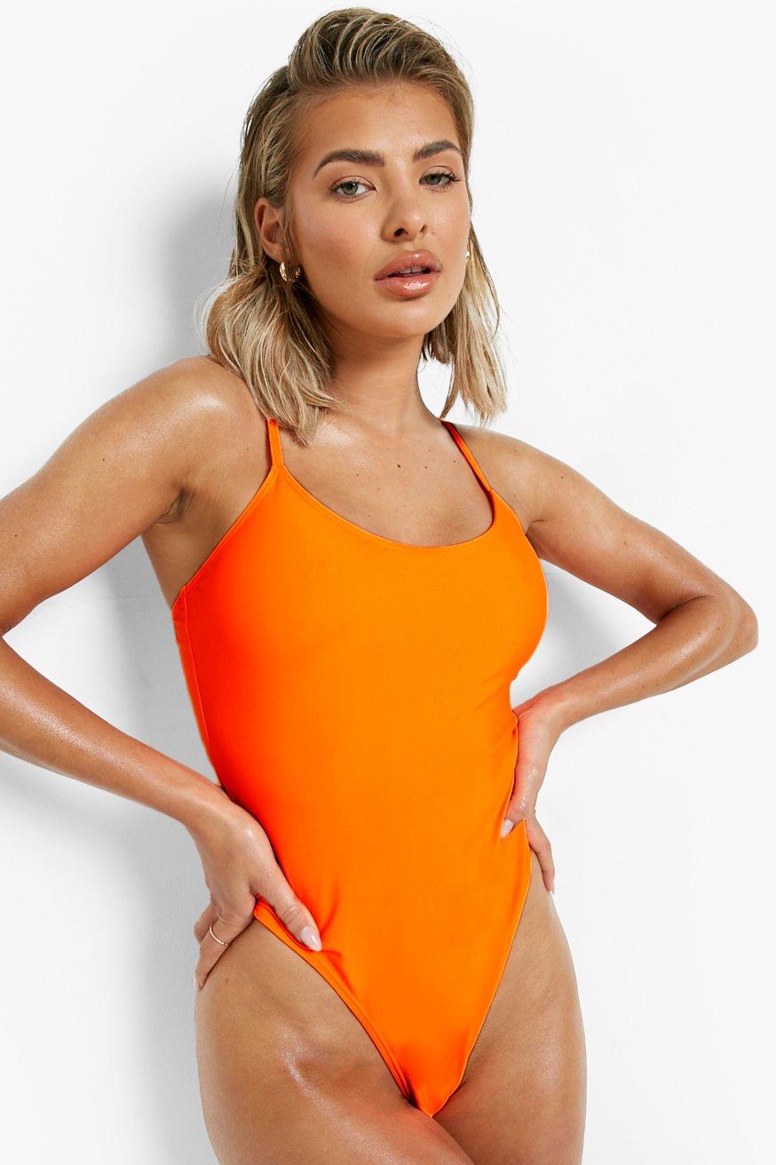 Neon Strappy High Leg Swimsuit