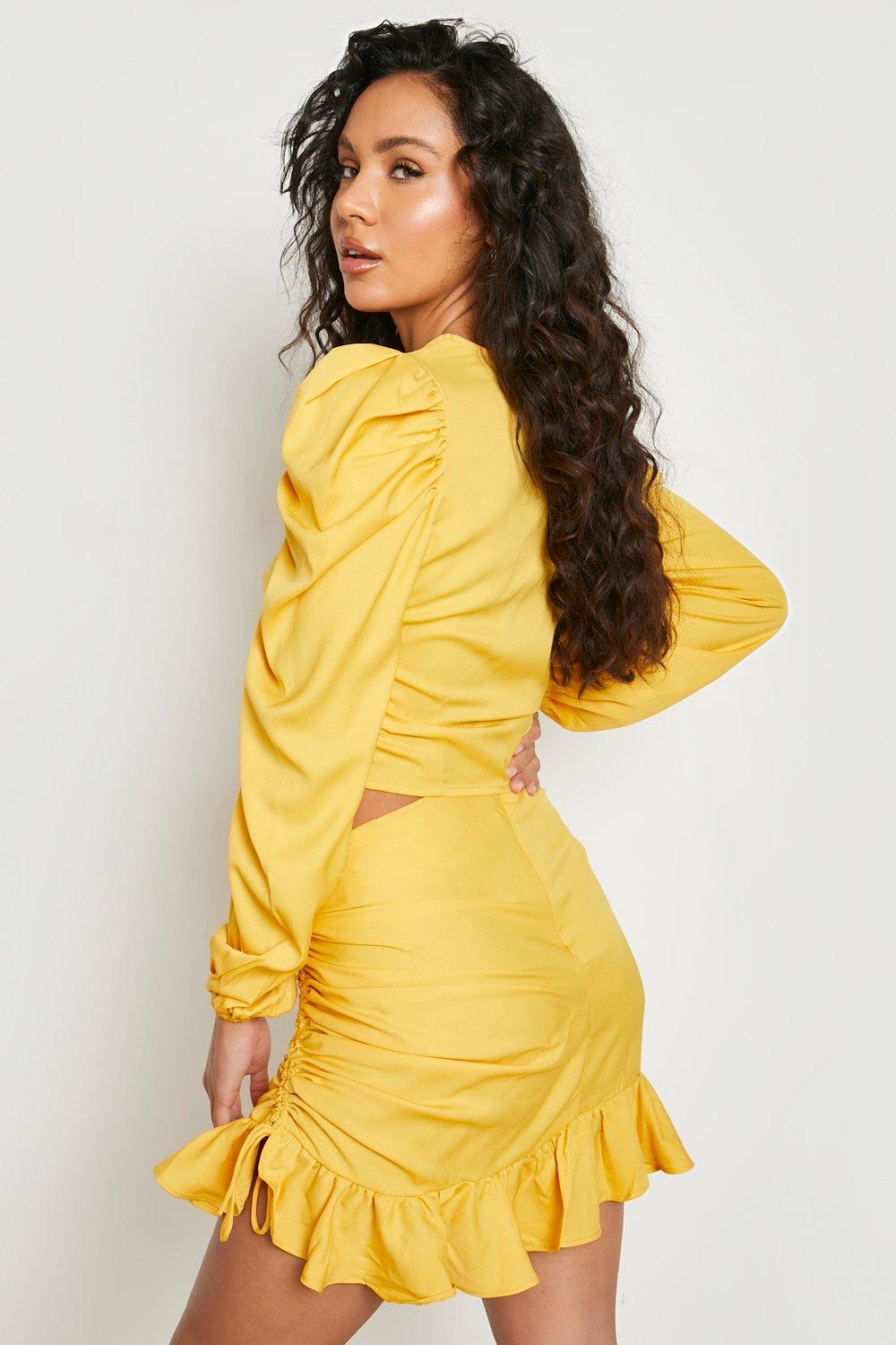 Mustard clearance skirt boohoo