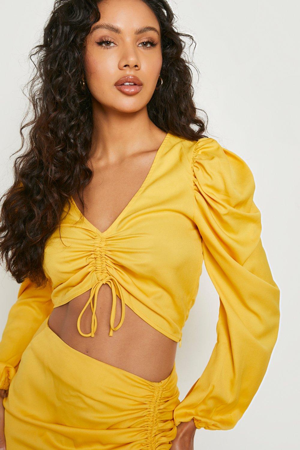 Mustard skirt clearance boohoo