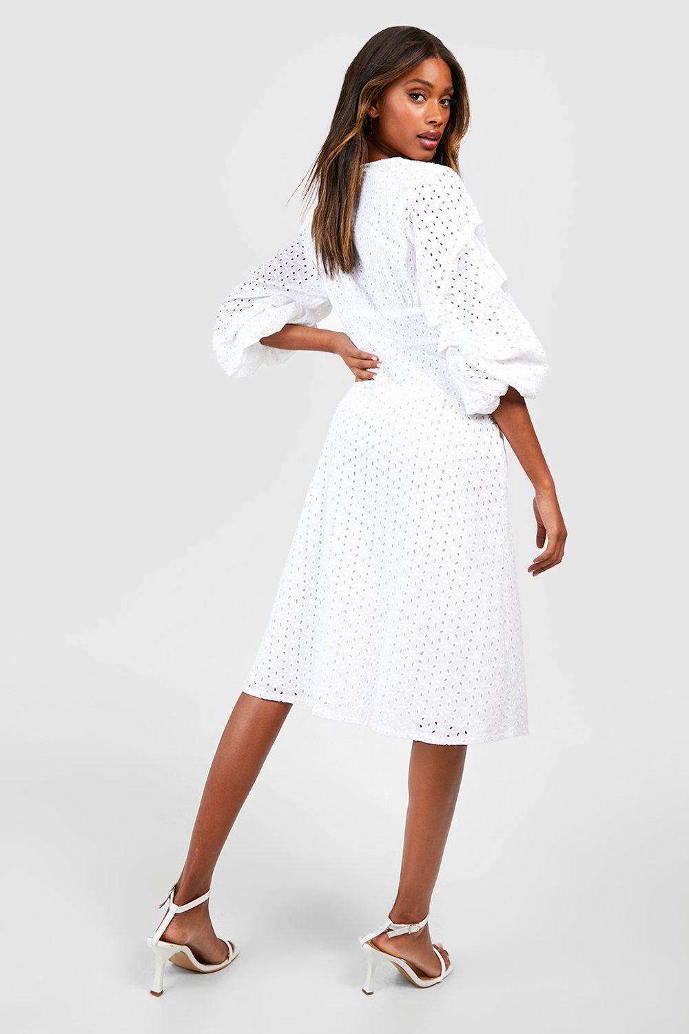 White broderie store dress