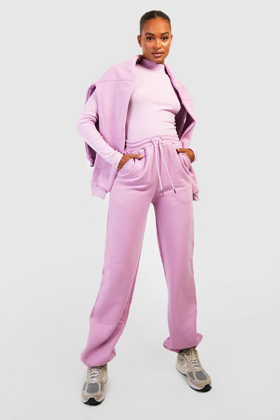 Mauve purple Tall Recycled 3 Piece Zip Through Tracksuit image number 1