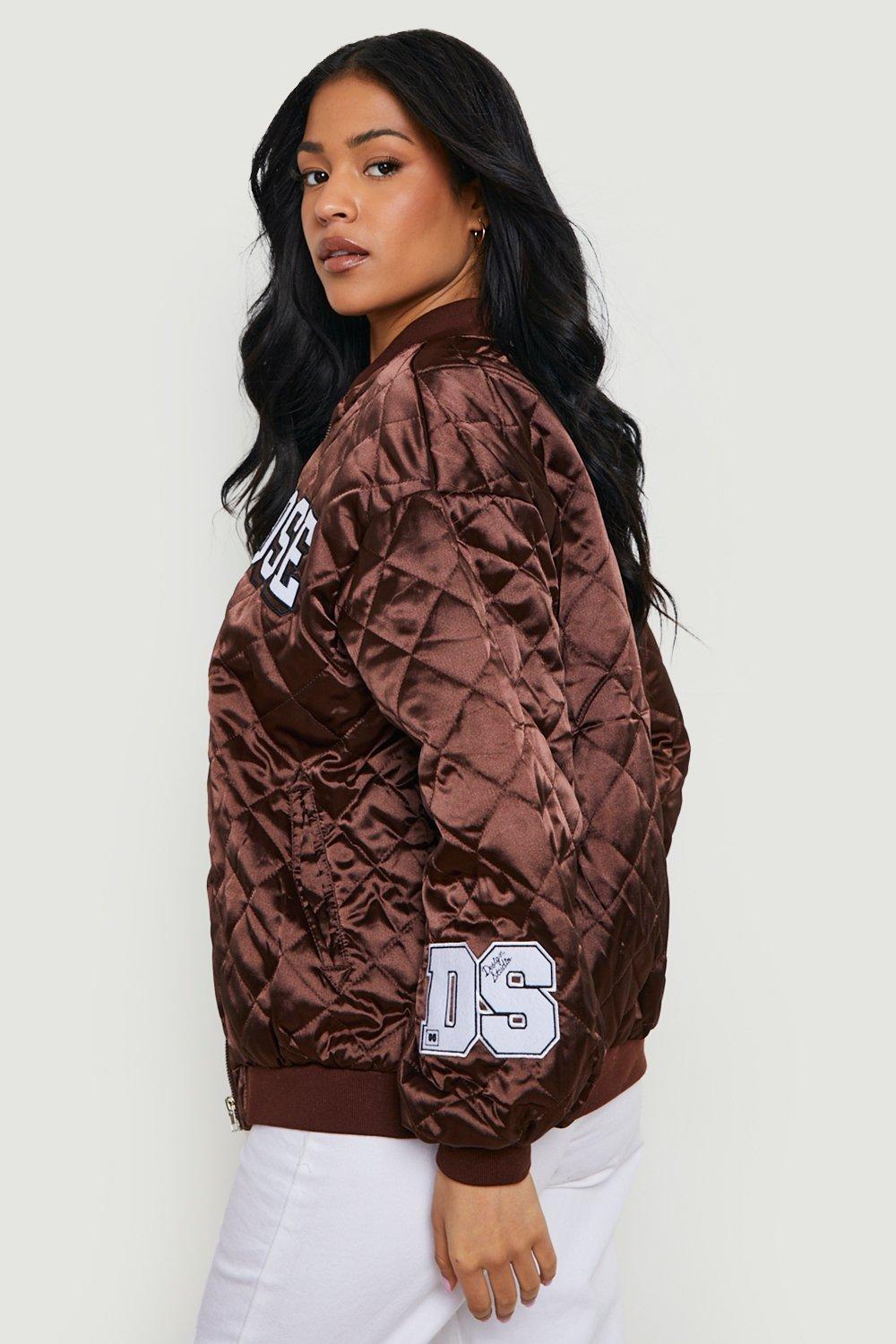 Tall Satin Quilted Varsity Jacket boohoo CA