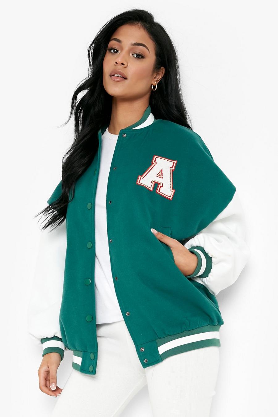 Giacca Tall oversize stile Varsity, Green image number 1