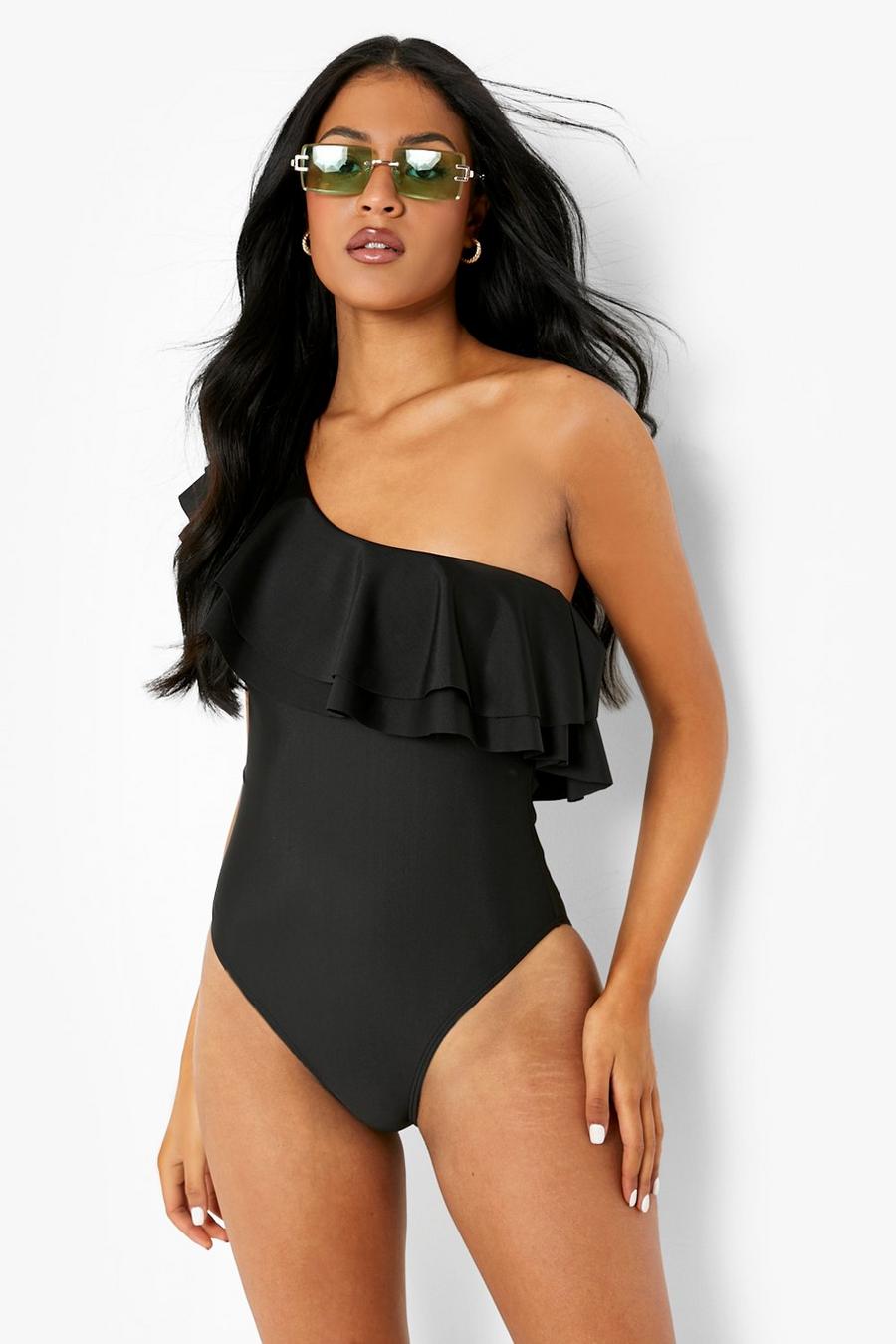Black Tall Frill Swimsuit image number 1