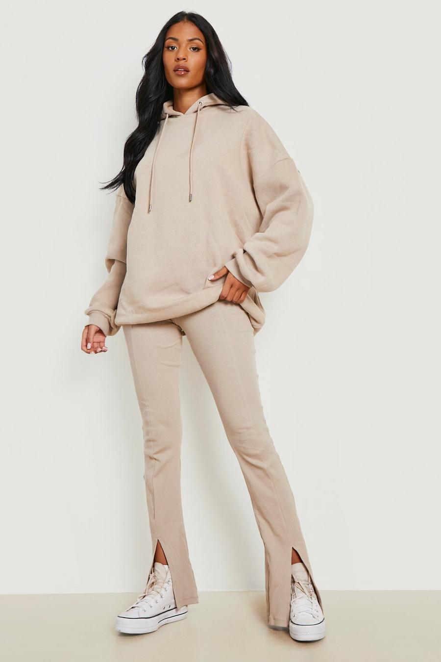 Taupe Tall Hoodie And Flare Tracksuit image number 1